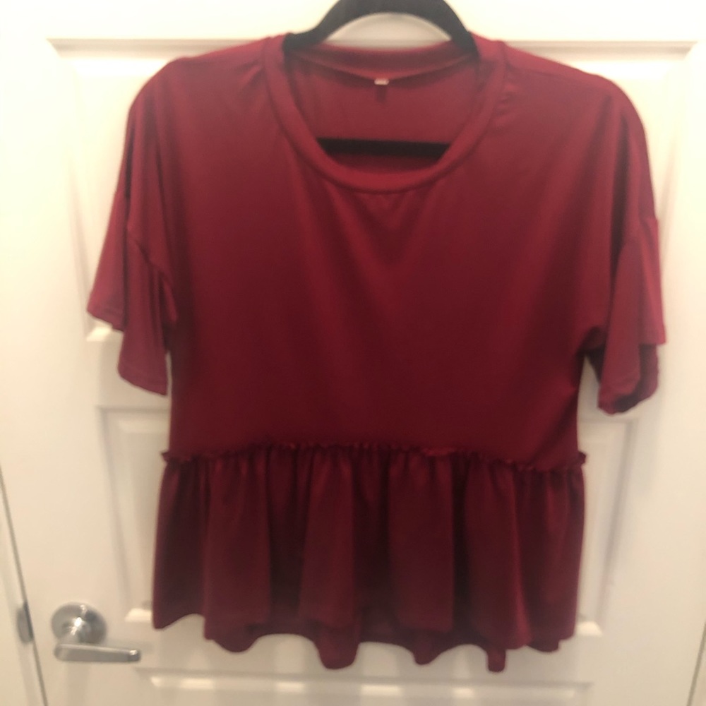 Bold Red Peplum Top